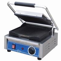 Globe GPG10 Panini Sandwich Grill 10 x 10 Grooved Iron Plates Thermostatic Control