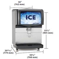 ICEOMatic IOD200 Ice Dispenser Counter Model 200 Lbs Storage Does not Include Ice Maker Cube and Pearl Dispensing only Bin Kits Sold Separately 30 Wide