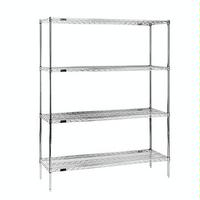 Eagle Group 2448E74 Wire Shelving Starter Kit 4 24W x 48L Shelves 4 74 Posts Green Epoxy with Microgard EAGLEgard Series