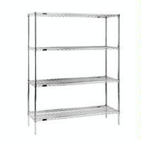 Eagle Group 2460E74 Wire Shelving Starter Kit 4 24W x 60L Shelves 4 74 Posts Green Epoxy with Microgard EAGLEgard Series