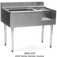 Eagle Group BM6222R7 Underbar Cocktail Workboard 62 Wide x 24 Front to Back 24 Drainboard Left 24 Ice Bin Center 63 Lbs Capacity with 7Cir Coldplate Center 14 Blender Recess Right 2200 Series