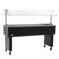 Eagle Group BPCP3X Cold Food Table Ice Cooled 48 Length Accommodates 3 Pans With Sneeze Guard Casters Deluxe Service Mate Series