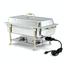 Vollrath 46045 Chafer Rectangular 9 Quart Capacity Cover Complete with Brass Trim Rack Water Pan 2 12 Food Pan and Fuel Holders ELECTRIC
