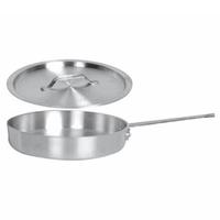 Thunder Group SLSAP030 Saute Pan 3 Quart With Cover Induction Ready Stainless Steel Priced Each Purchased in Cases of 6 