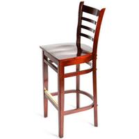 Oak Street WB101MH Bar Stool Ladder Back Solid Wood Beech Frame Mahogany Finish Matching Mahogany Wooden Seat Std Priced Each Sold in Pallets of 8