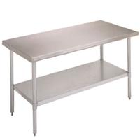 John Boos FBLG6024 Work Table Stainless Steel Top Galvanized Undershelf and Legs 24 x 60 Length 18 Gauge Top Economy Series