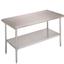 John Boos FBLG6030 Work Table Stainless Steel Top Galvanized Undershelf and Legs 30 x 60 Length 18 Gauge Top Economy Series
