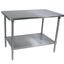 John Boos ST63048SSK Work Table Stainless Steel Top Stainless Steel Undershelf and Legs 30 x 48 Length 16 Gauge Top