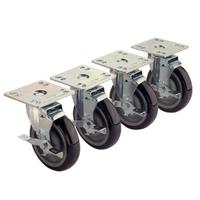 Krowne 28107S Plate Casters With Lock 5 Diameter Set of Four 4